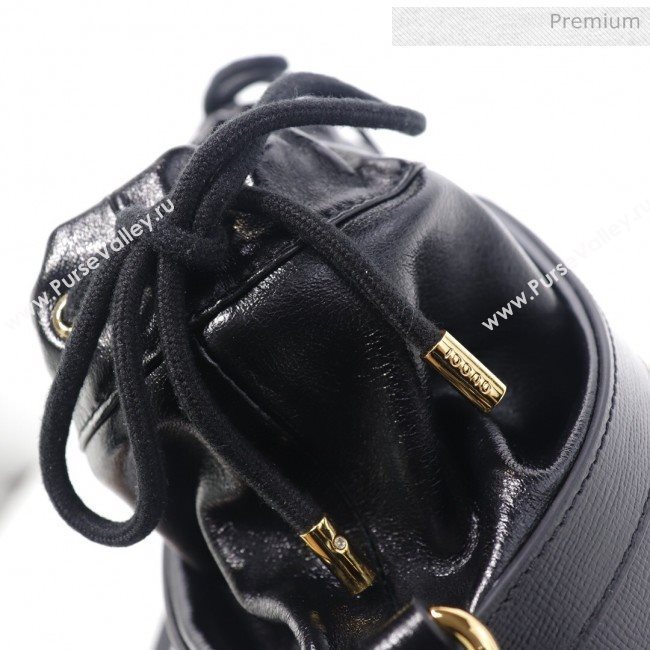 Gucci 1955 Horsebit Bucket Bag 602118 Black Leather 2019 (DLH-9111902)
