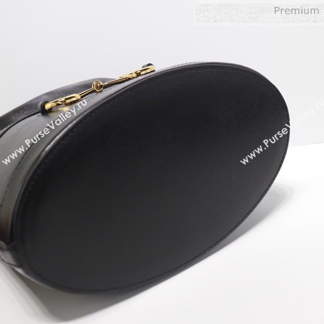 Gucci 1955 Horsebit Bucket Bag 602118 Black Leather 2019 (DLH-9111902)
