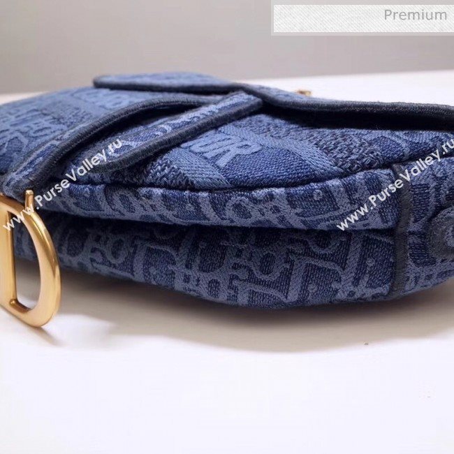 Dior Saddle Medium Bag in Embroidered Oblique Canvas Blue 2019 (BINF-9102409)
