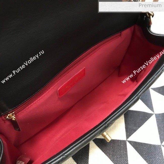 Chanel Quilted Lambskin Medium Flap Bag with Ring Top Handle AS1358 Black 2020 (JDH-9120207)