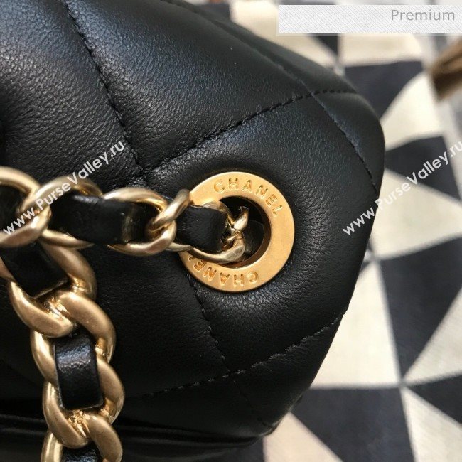 Chanel Quilted Lambskin Small Flap Bag with Ring Top Handle AS1357 Black 2020 (JDH-9120210)
