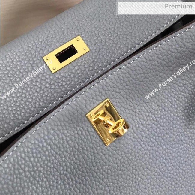 Hermes Kelly 25cm/28cm/32cm Togo Leather Bag Light Blue（Gold Hardware) (FL-8111354)