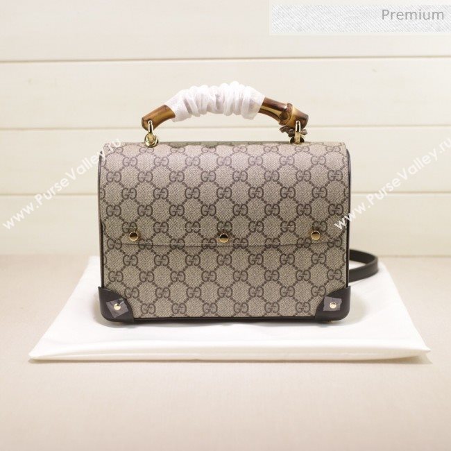 Gucci Padlock GG Small Bamboo Shoulder Bag 603221 Beige/Dark Coffee  2019 (DLH-9120219)
