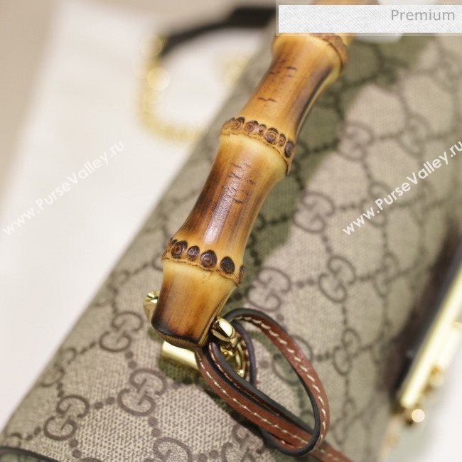 Gucci Padlock GG Small Bamboo Shoulder Bag 603221 Beige/Dark Coffee  2019 (DLH-9120219)