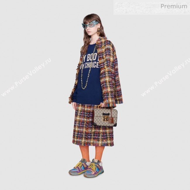 Gucci Padlock GG Small Bamboo Shoulder Bag 603221 Beige/Dark Coffee  2019 (DLH-9120219)