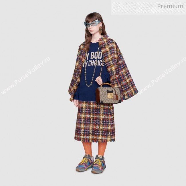 Gucci Padlock GG Small Bamboo Shoulder Bag 603221 Beige/Dark Coffee  2019 (DLH-9120219)