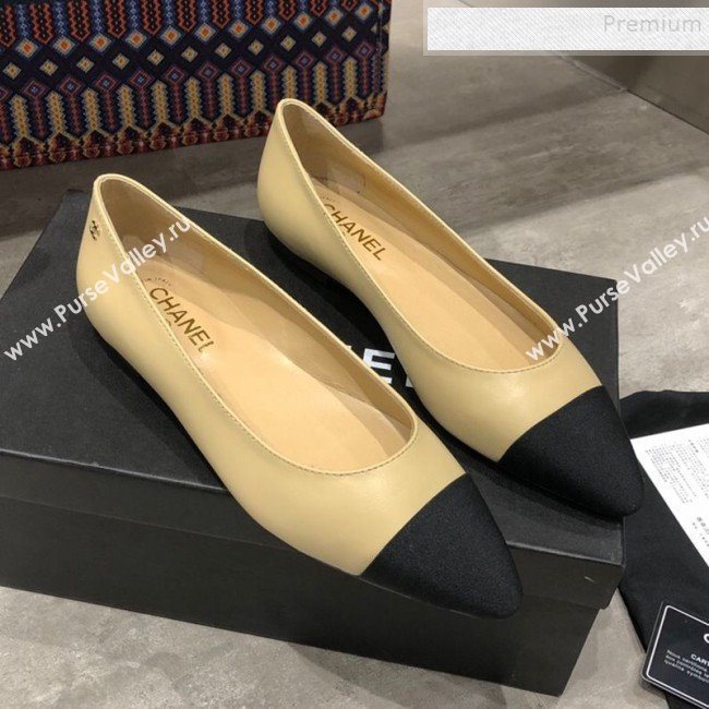 Chanel Calfskin Flat Ballerinas G35389 Beige 2019 (DLY-9120618)