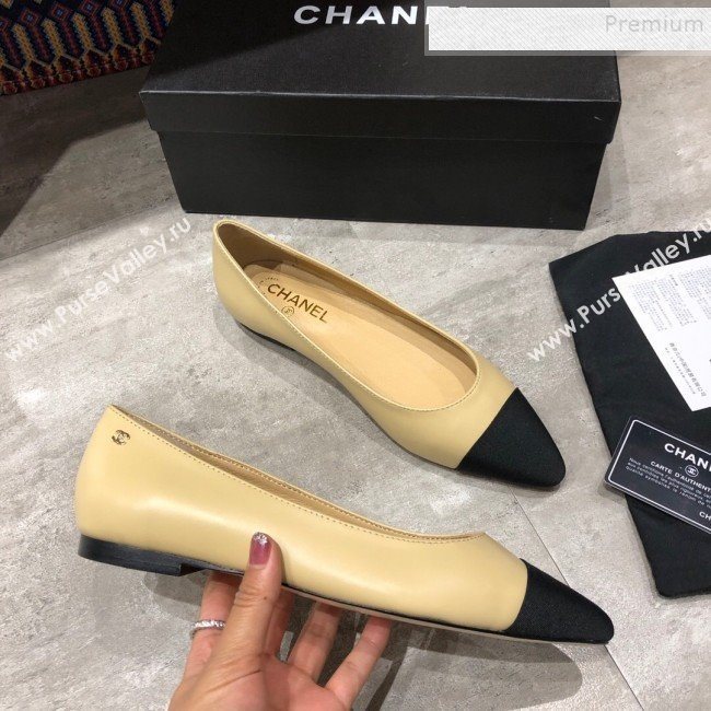 Chanel Calfskin Flat Ballerinas G35389 Beige 2019 (DLY-9120618)