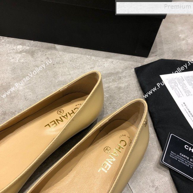 Chanel Calfskin Flat Ballerinas G35389 Beige 2019 (DLY-9120618)