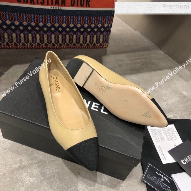 Chanel Calfskin Flat Ballerinas G35389 Beige 2019 (DLY-9120618)