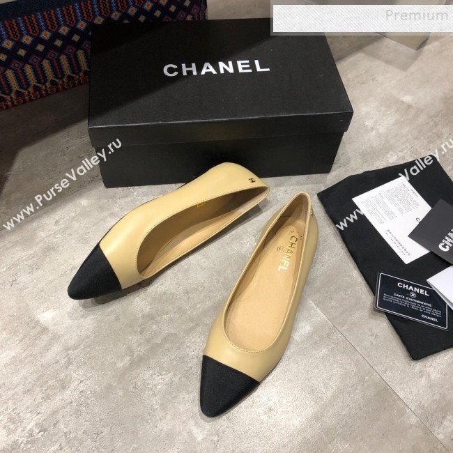 Chanel Calfskin Flat Ballerinas G35389 Beige 2019 (DLY-9120618)