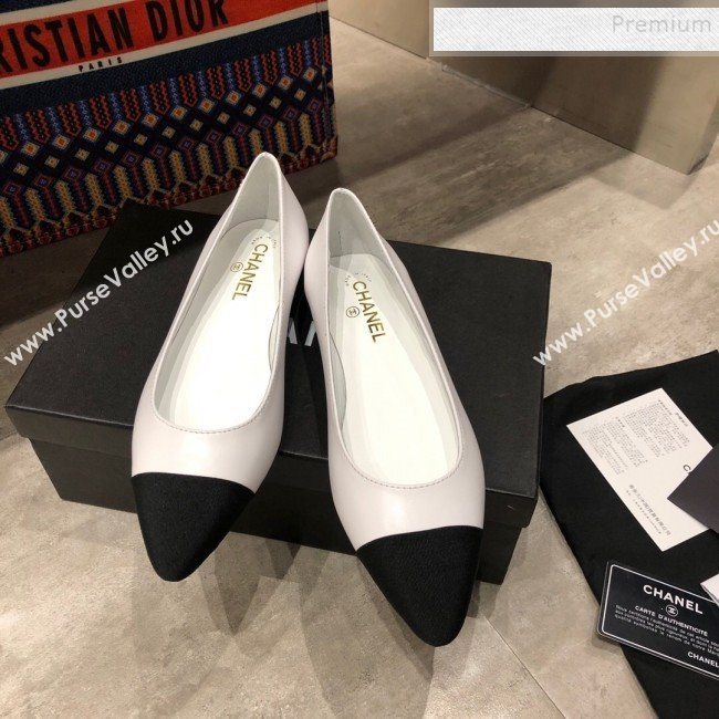 Chanel Calfskin Flat Ballerinas G35389 White 2019 (DLY-9120619)