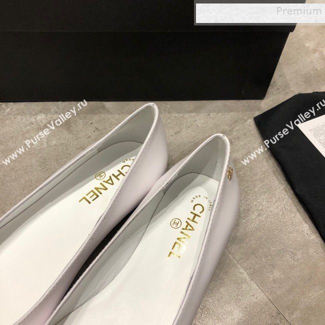 Chanel Calfskin Flat Ballerinas G35389 White 2019 (DLY-9120619)