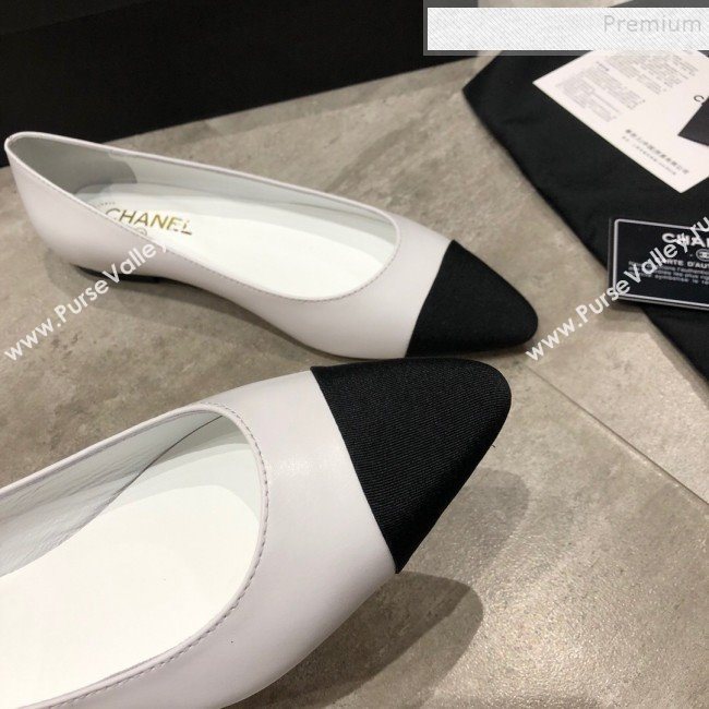 Chanel Calfskin Flat Ballerinas G35389 White 2019 (DLY-9120619)