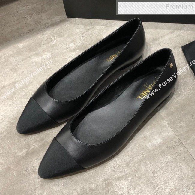 Chanel Calfskin Flat Ballerinas G35389 Black 2019 (DLY-9120620)