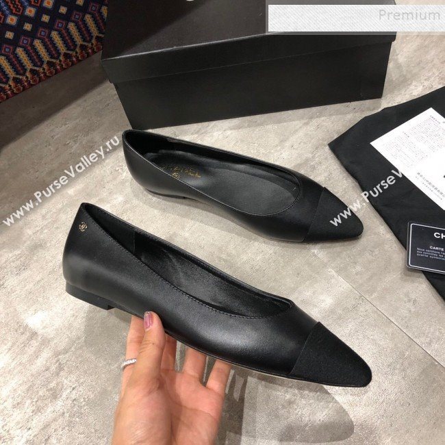 Chanel Calfskin Flat Ballerinas G35389 Black 2019 (DLY-9120620)