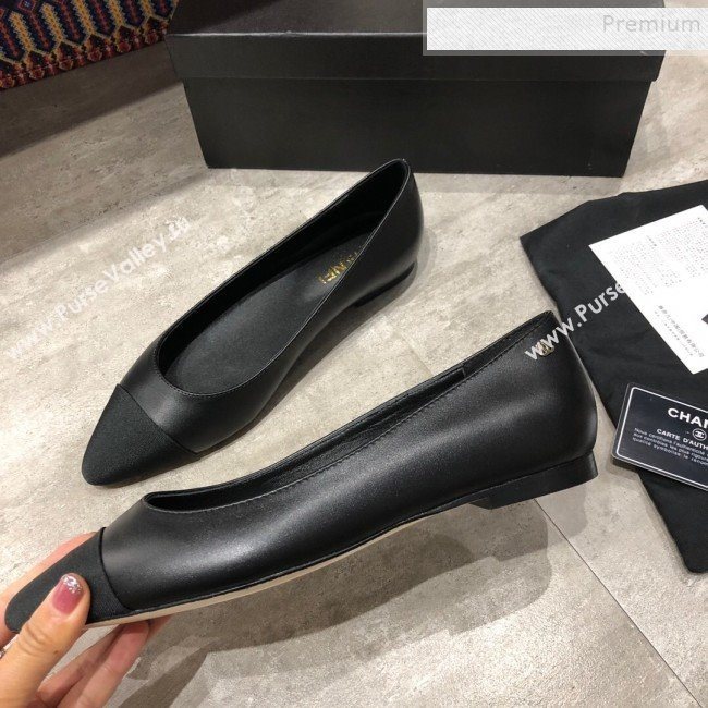 Chanel Calfskin Flat Ballerinas G35389 Black 2019 (DLY-9120620)