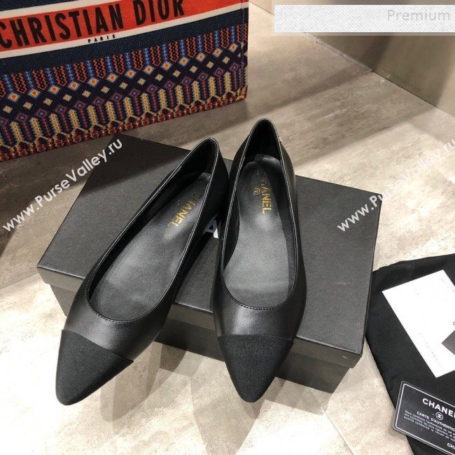 Chanel Calfskin Flat Ballerinas G35389 Black 2019 (DLY-9120620)