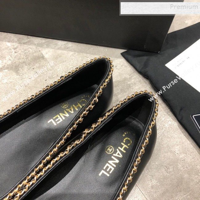 Chanel Calfskin Chain Ballerinas G35389 Black 2019 (DLY-9120617)