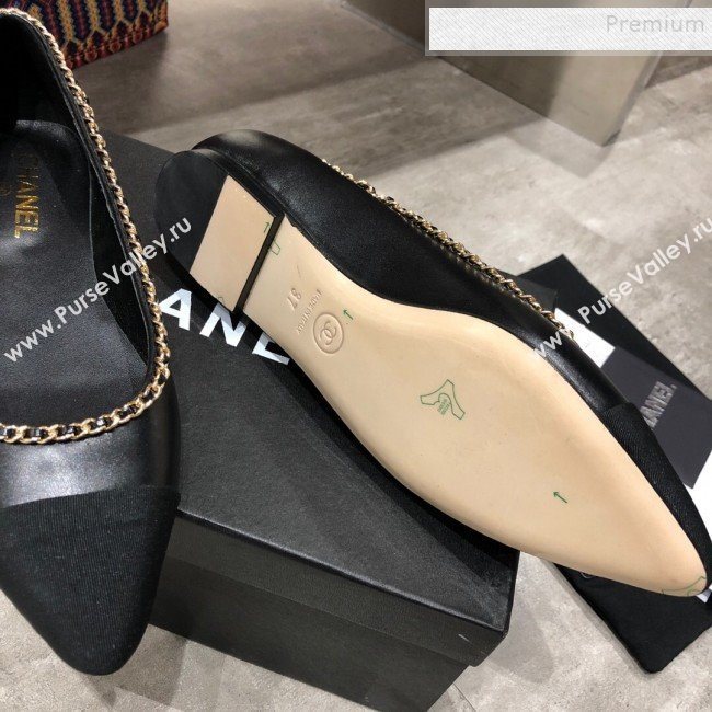 Chanel Calfskin Chain Ballerinas G35389 Black 2019 (DLY-9120617)