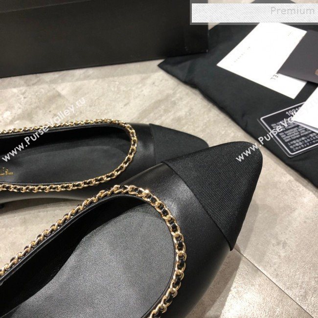 Chanel Calfskin Chain Ballerinas G35389 Black 2019 (DLY-9120617)