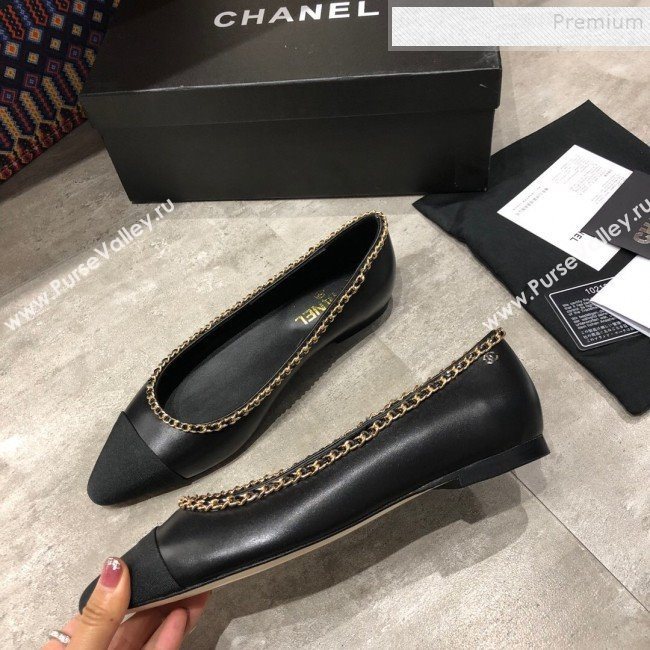 Chanel Calfskin Chain Ballerinas G35389 Black 2019 (DLY-9120617)