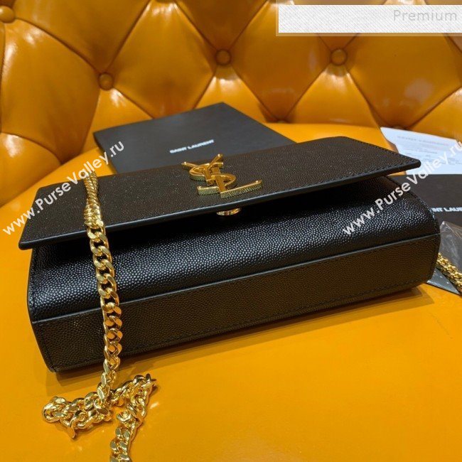 Saint Laurent Kate Small Bag in Grained Leather 469390 Black/Gold 2019 (JD-9120522)