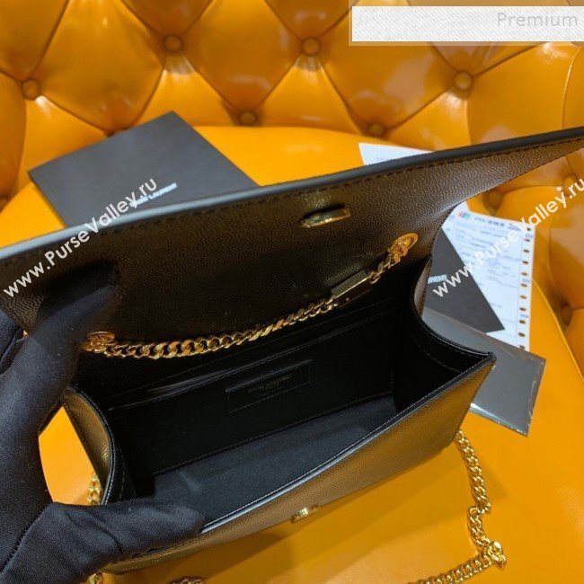 Saint Laurent Kate Small Bag in Grained Leather 469390 Black/Gold 2019 (JD-9120522)