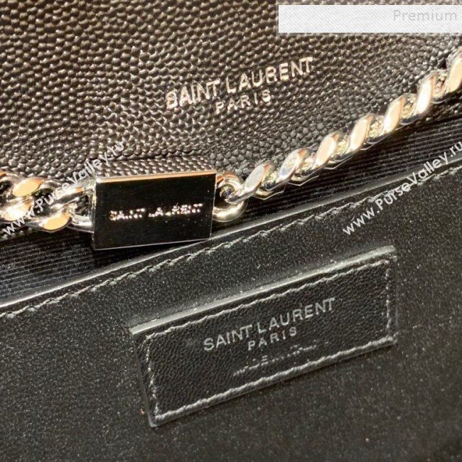 Saint Laurent Kate Small Bag in Grained Leather 469390 Black/Silver 2019 (JD-9120523)