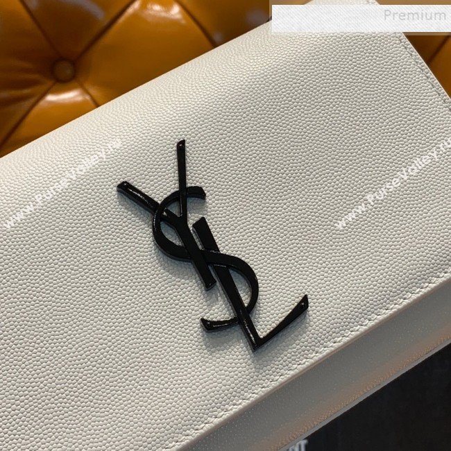 Saint Laurent Kate Small Bag in Grained Leather 469390 White 2019 (JD-9120524)