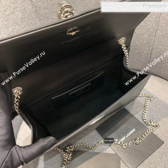Saint Laurent Kate Medium with Tassel in Smooth Leather 354119 Black/Silver (JD-9120529)