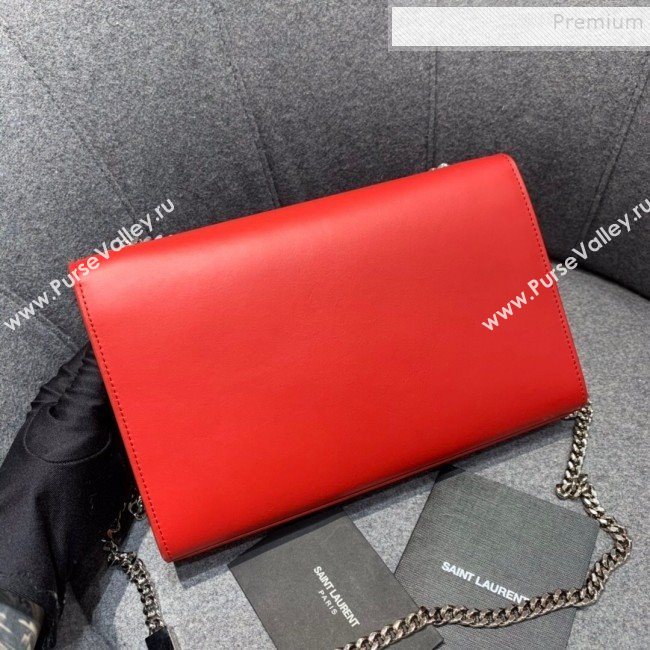 Saint Laurent Kate Medium with Tassel in Smooth Leather 354119 Red (JD-9120531)