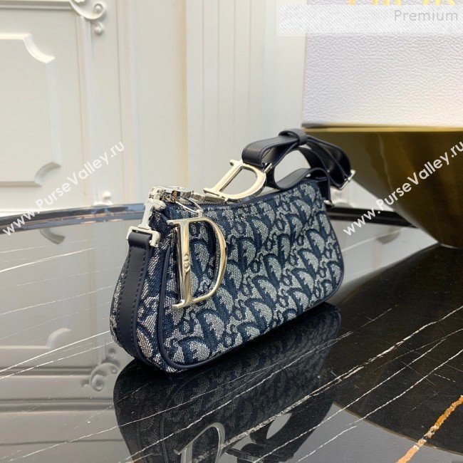 Dior Vintage Oblique Canvas Hobo Bag Blue 2019 (WP-9120540)