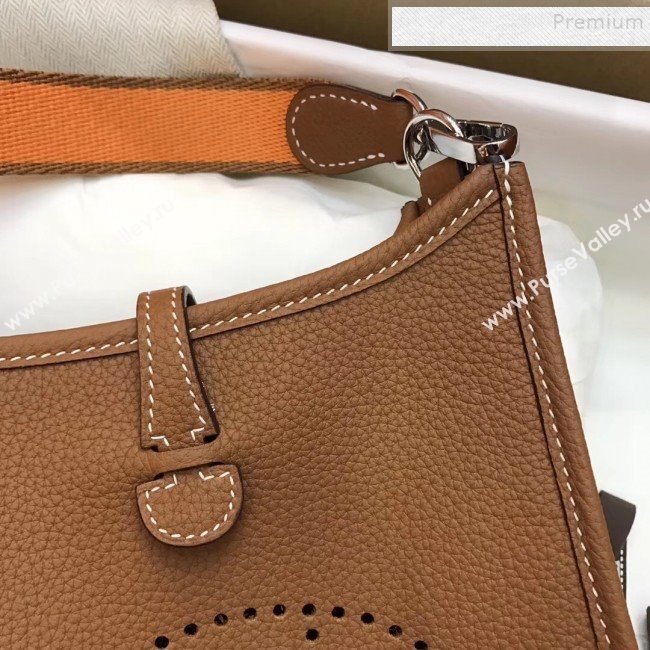 Hermes Evelyne Mini Bag in Original Togo Leather 17cm Brown (XY-9120261)