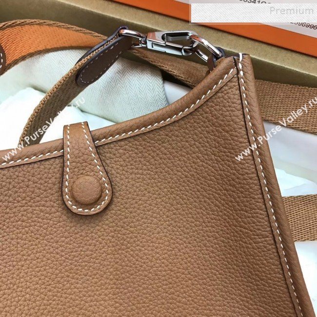 Hermes Evelyne Mini Bag in Original Togo Leather 17cm Brown (XY-9120261)