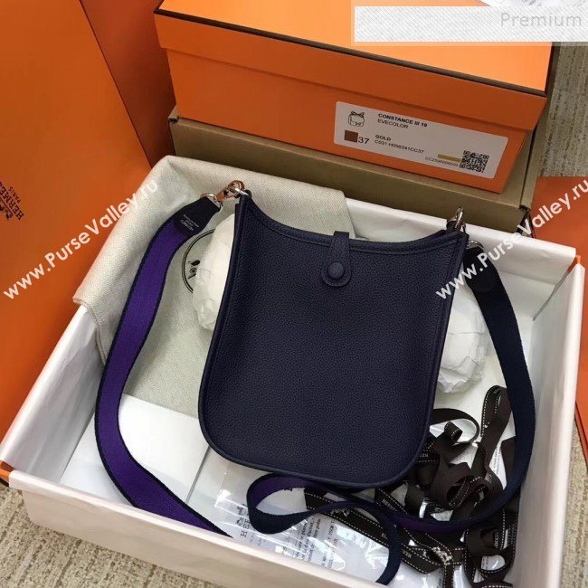 Hermes Evelyne Mini Bag in Original Togo Leather 17cm Royal Blue (XY-9120262)