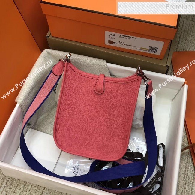 Hermes Evelyne Mini Bag in Original Togo Leather 17cm Peach Pink (XY-9120263)