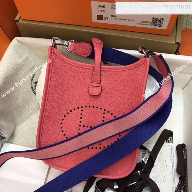 Hermes Evelyne Mini Bag in Original Togo Leather 17cm Peach Pink (XY-9120263)