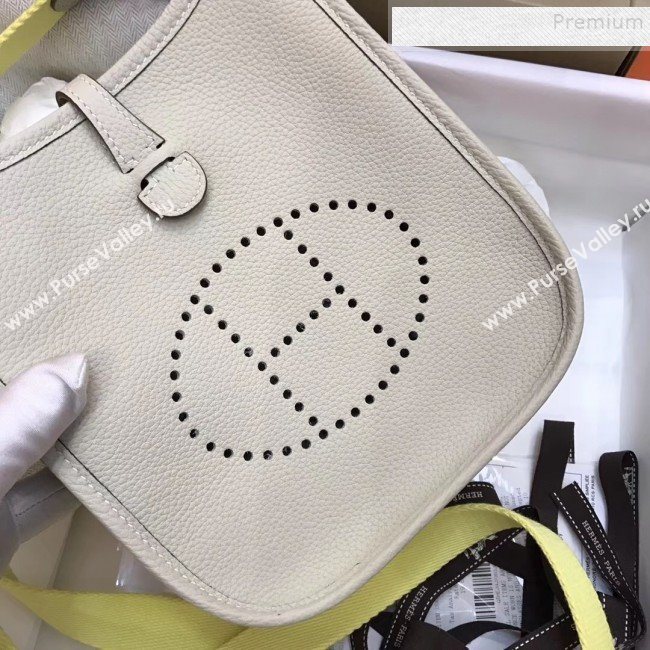 Hermes Evelyne Mini Bag in Original Togo Leather 17cm Off-white (XY-9120264 )