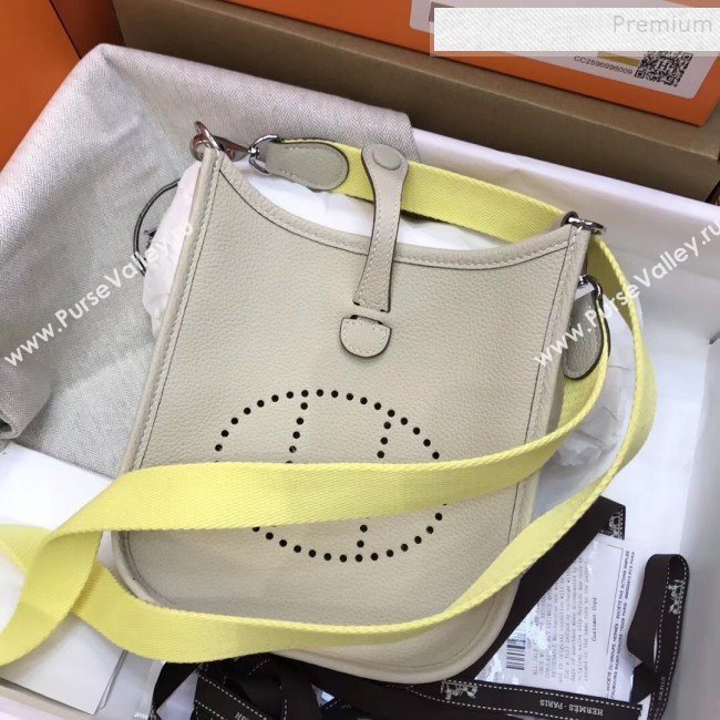 Hermes Evelyne Mini Bag in Original Togo Leather 17cm Off-white (XY-9120264 )