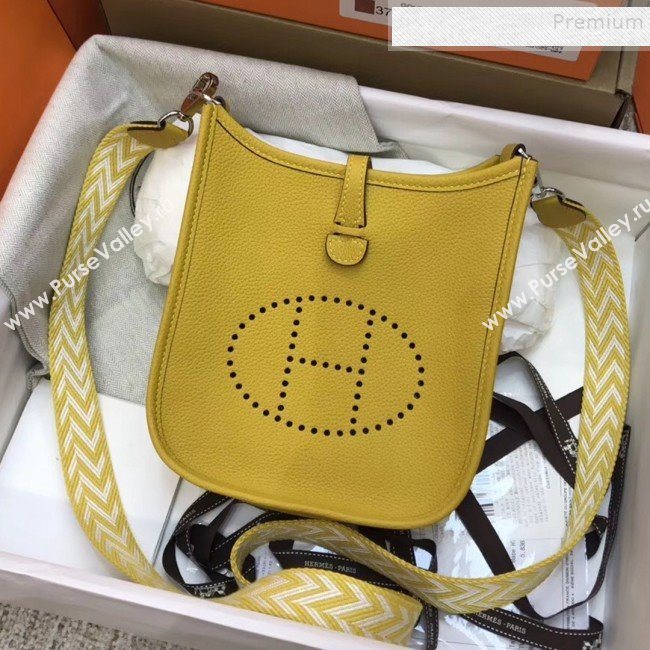 Hermes Evelyne Mini Bag in Original Togo Leather 17cm Yellow  (XY-9120265)