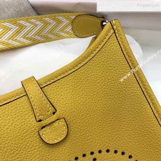 Hermes Evelyne Mini Bag in Original Togo Leather 17cm Yellow  (XY-9120265)