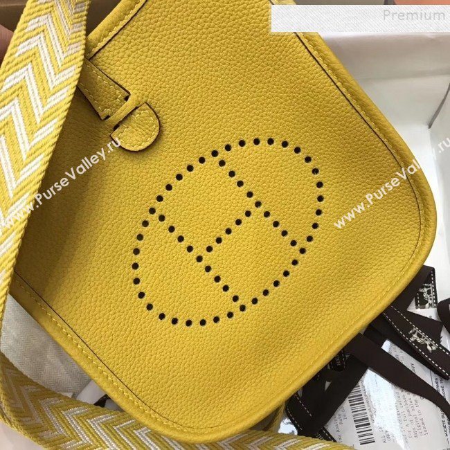 Hermes Evelyne Mini Bag in Original Togo Leather 17cm Yellow  (XY-9120265)