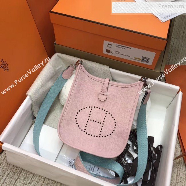 Hermes Evelyne Mini Bag in Original Togo Leather 17cm Pink  (xY-9120266)