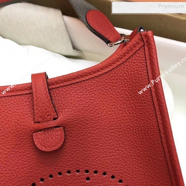 Hermes Evelyne Mini Bag in Original Togo Leather 17cm Red  (XY-9120267)