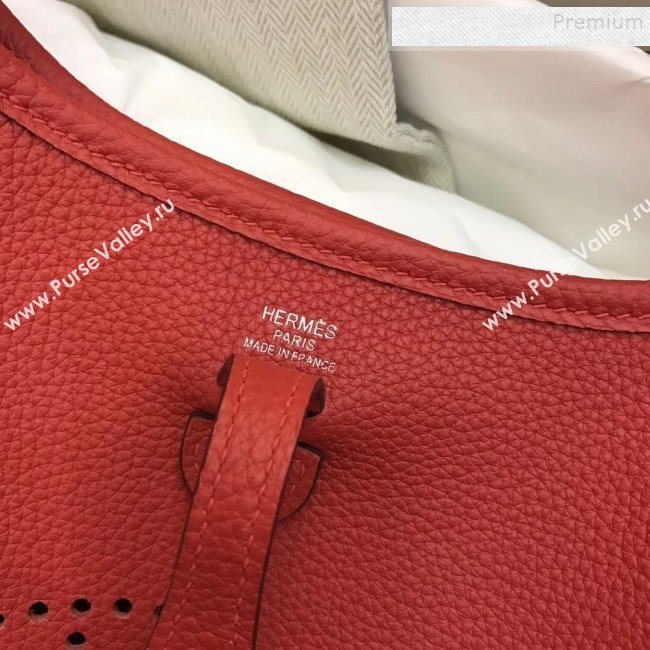 Hermes Evelyne Mini Bag in Original Togo Leather 17cm Red  (XY-9120267)