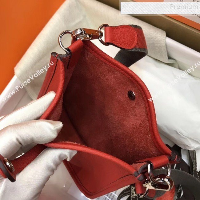 Hermes Evelyne Mini Bag in Original Togo Leather 17cm Red  (XY-9120267)