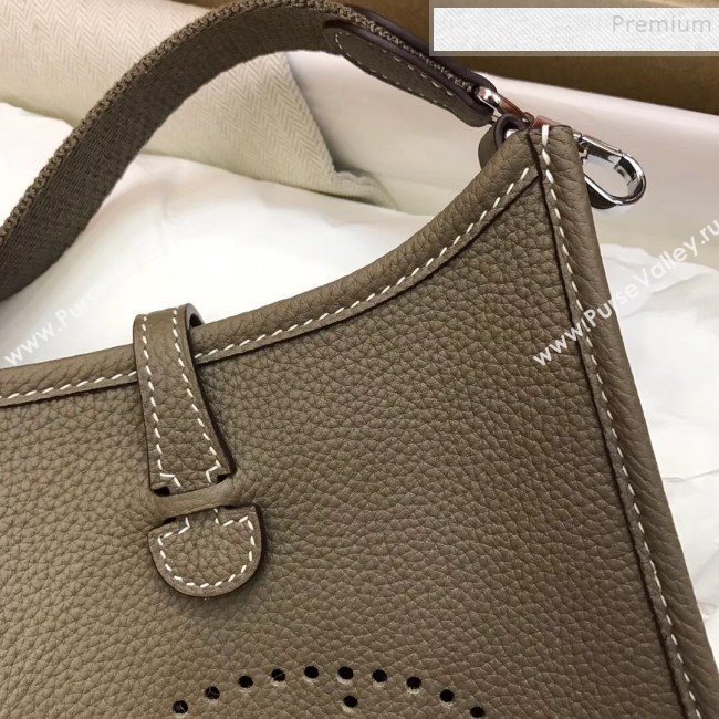 Hermes Evelyne Mini Bag in Original Togo Leather 17cm Etoupe (XY-9120268)