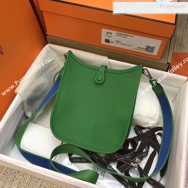 Hermes Evelyne Mini Bag in Original Togo Leather 17cm Green (XY-9120269)