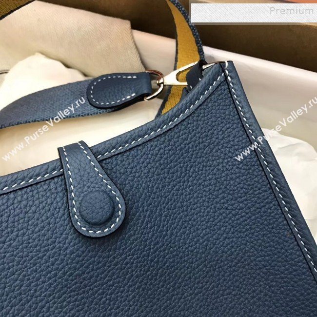 Hermes Evelyne Mini Bag in Original Togo Leather 17cm Denim Blue (XY-9120270)